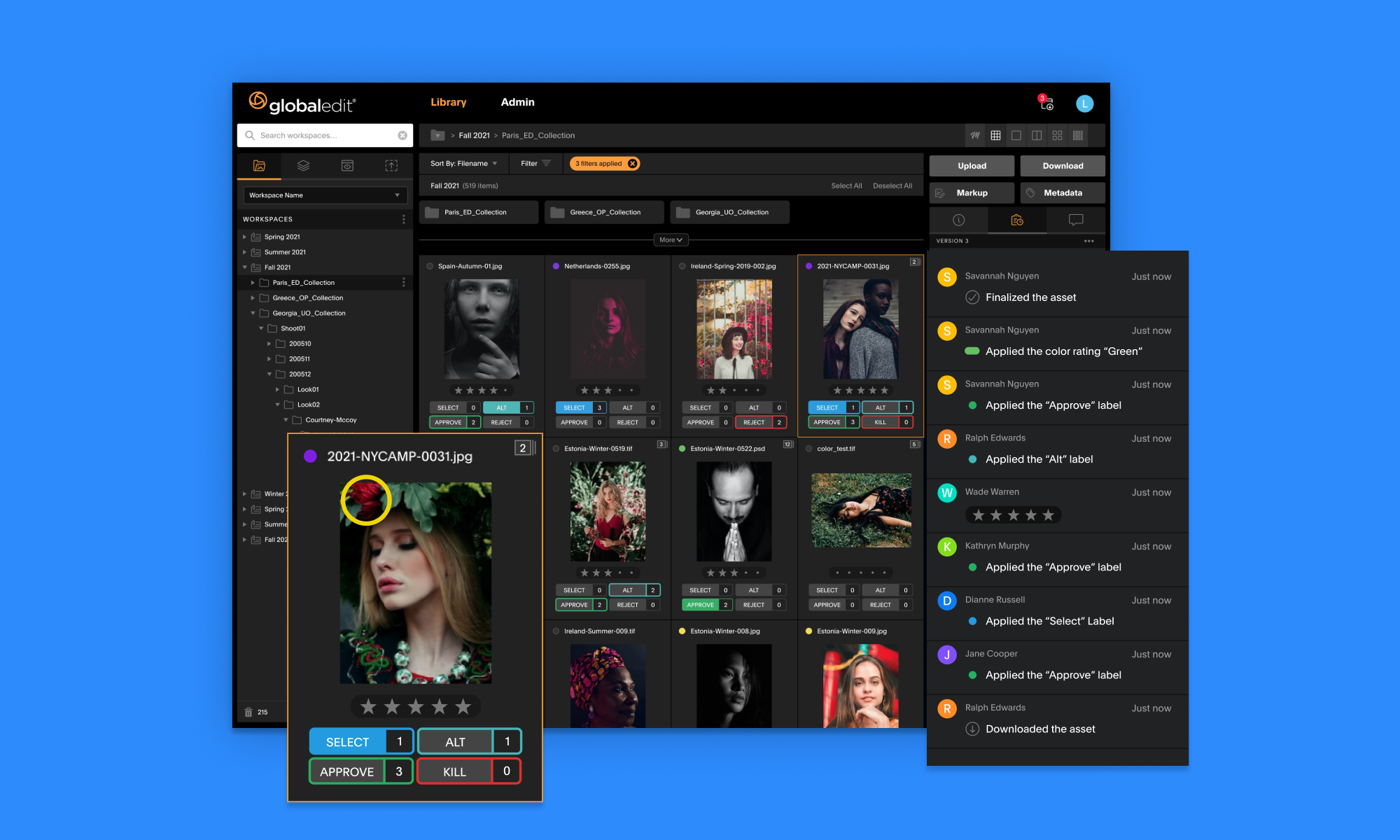 Global Edit Color Grading Interface