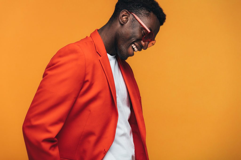 Male Model Wearing Orange Glasses