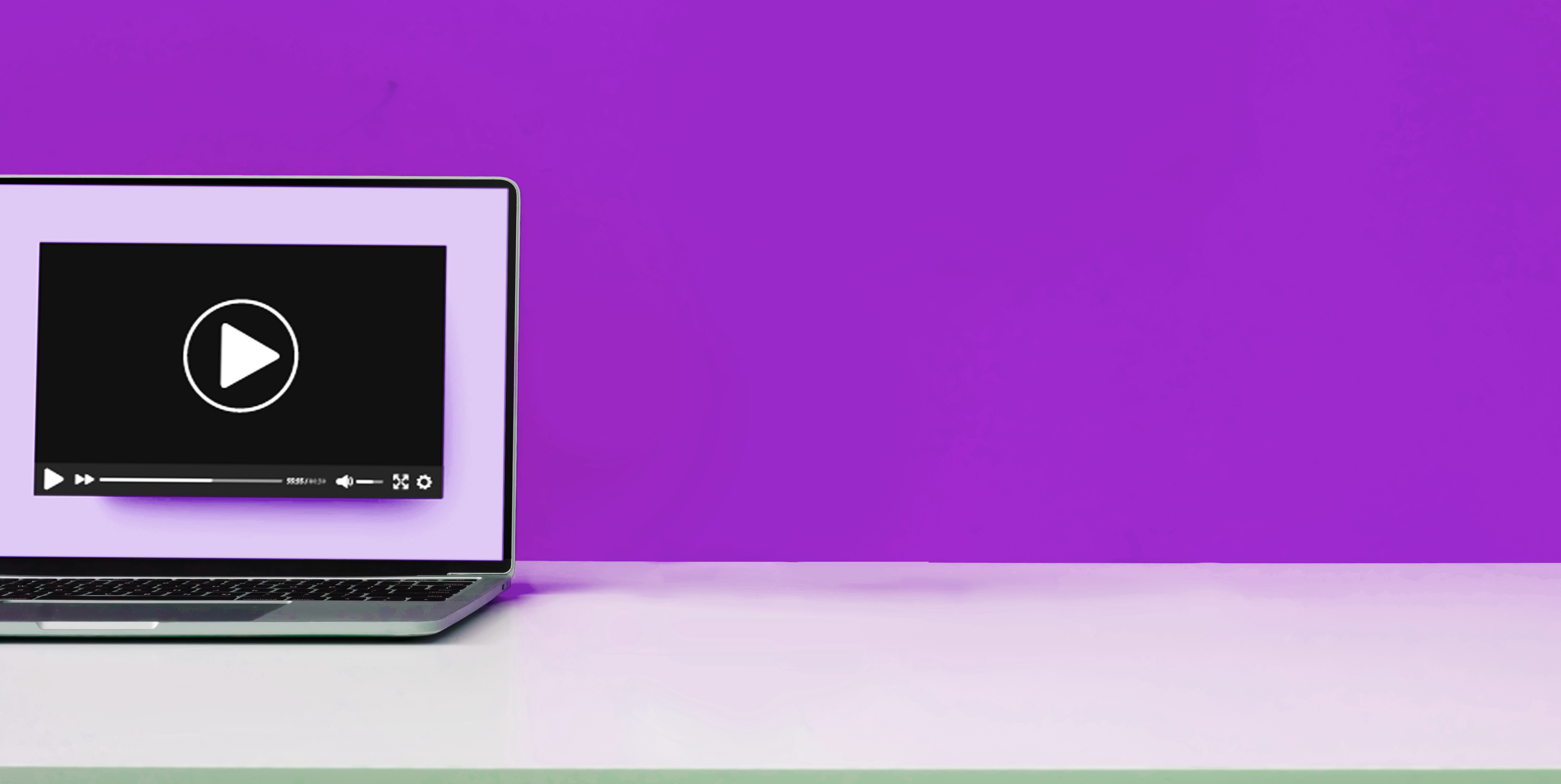 Purple Background Laptop Banner