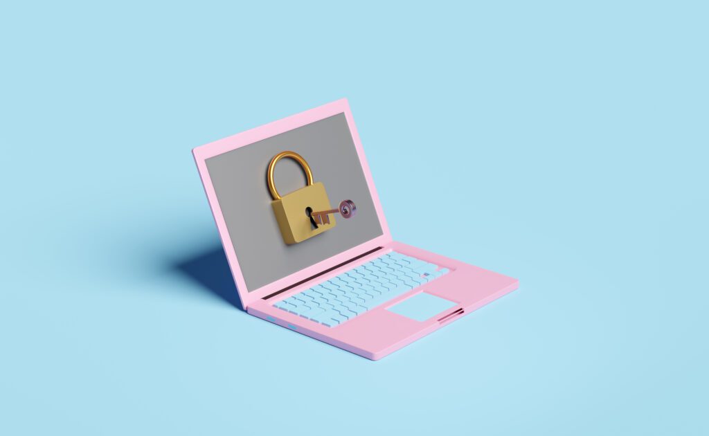 Animated Laptop with Padlock